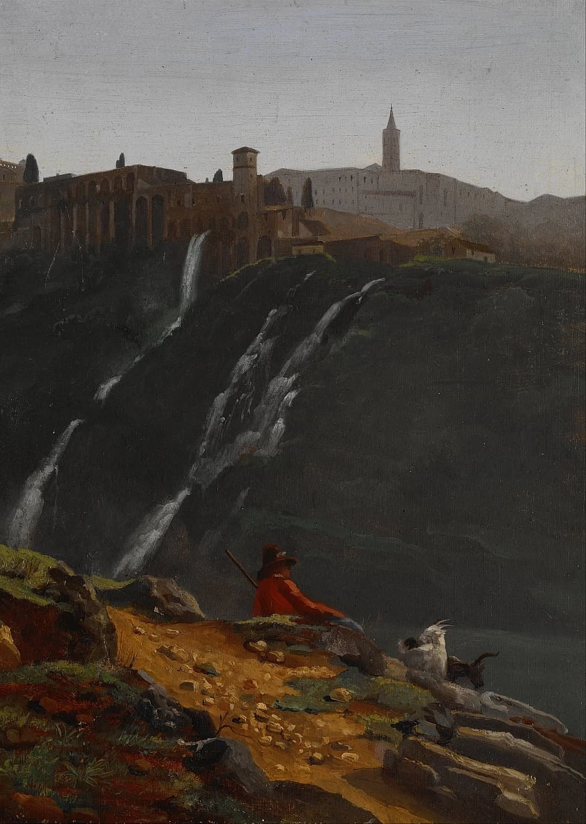 Capraia di fronte alle cascate di Tivoli